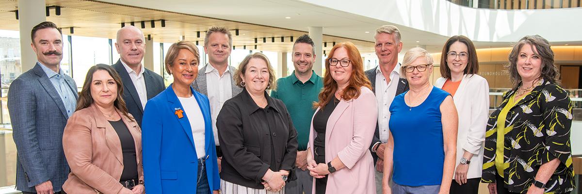CPA Manitoba Board Members left to right - Ken Kustra, CPA, CA; Pamela Dupuis, CPA, CA; Alexander Kirshner, CPA, CGA; Geeta Tucker, FCPA, FCMA; Jeremy Bomhof, CPA, CA; Debbie Grenier, FCPA, FCA; Fraser McLean, CPA, CA; Lynn Bailey, FCPA, FCGA; Doug Einarson, FCPA, FCA; Kathy Kalinowsky; Kristianne Dechant; Angela Chambers, FCPA, FCMA.